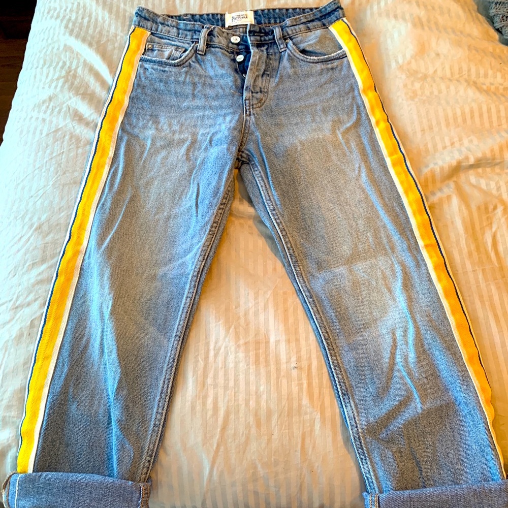 Yellow Striped Hot Pants